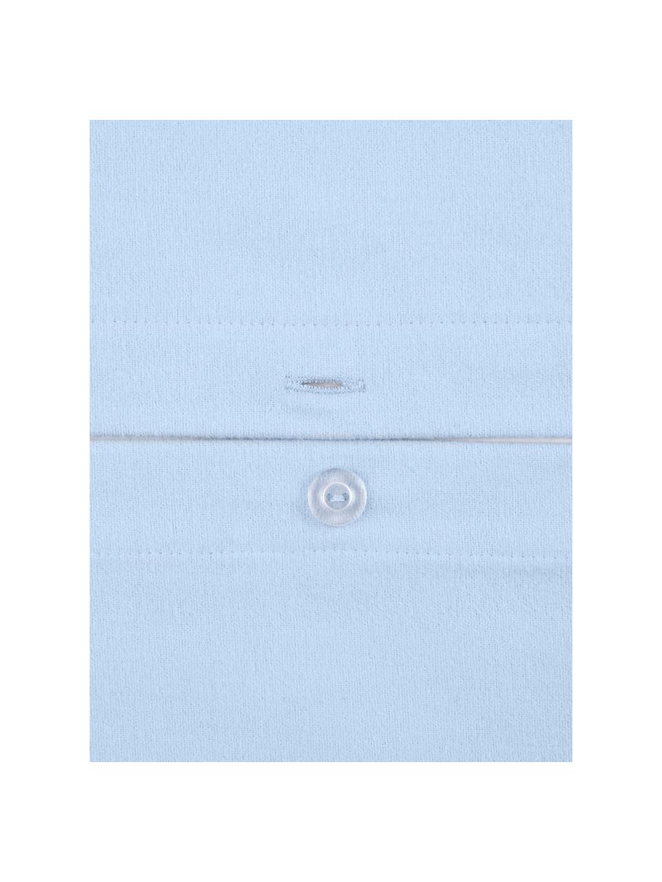 Pościel z flaneli Erica, Jasny niebieski, 240 x 220 cm + 2 poduszki 80 x 80