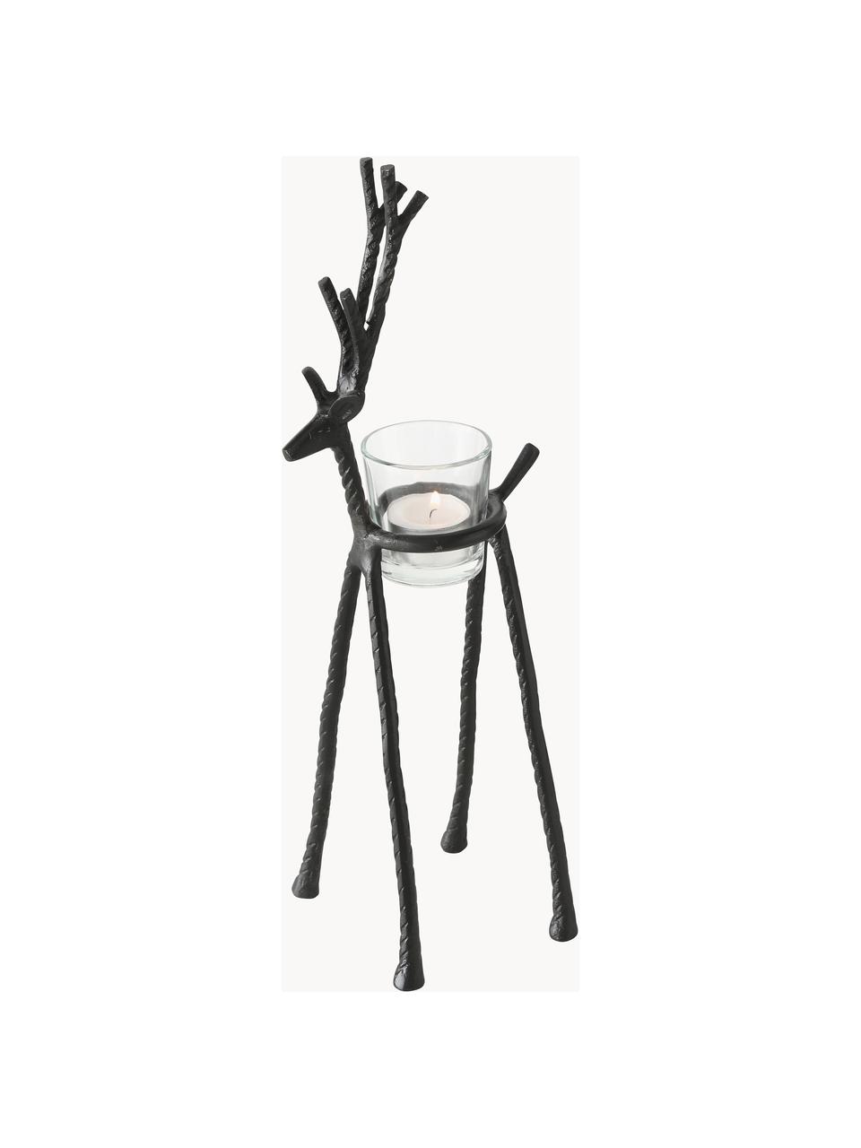 Teelichthalter Alfred, 3er-Set, Gestell: Aluminium, beschichtet, schwarz, Set mit verschiedenen Grössen