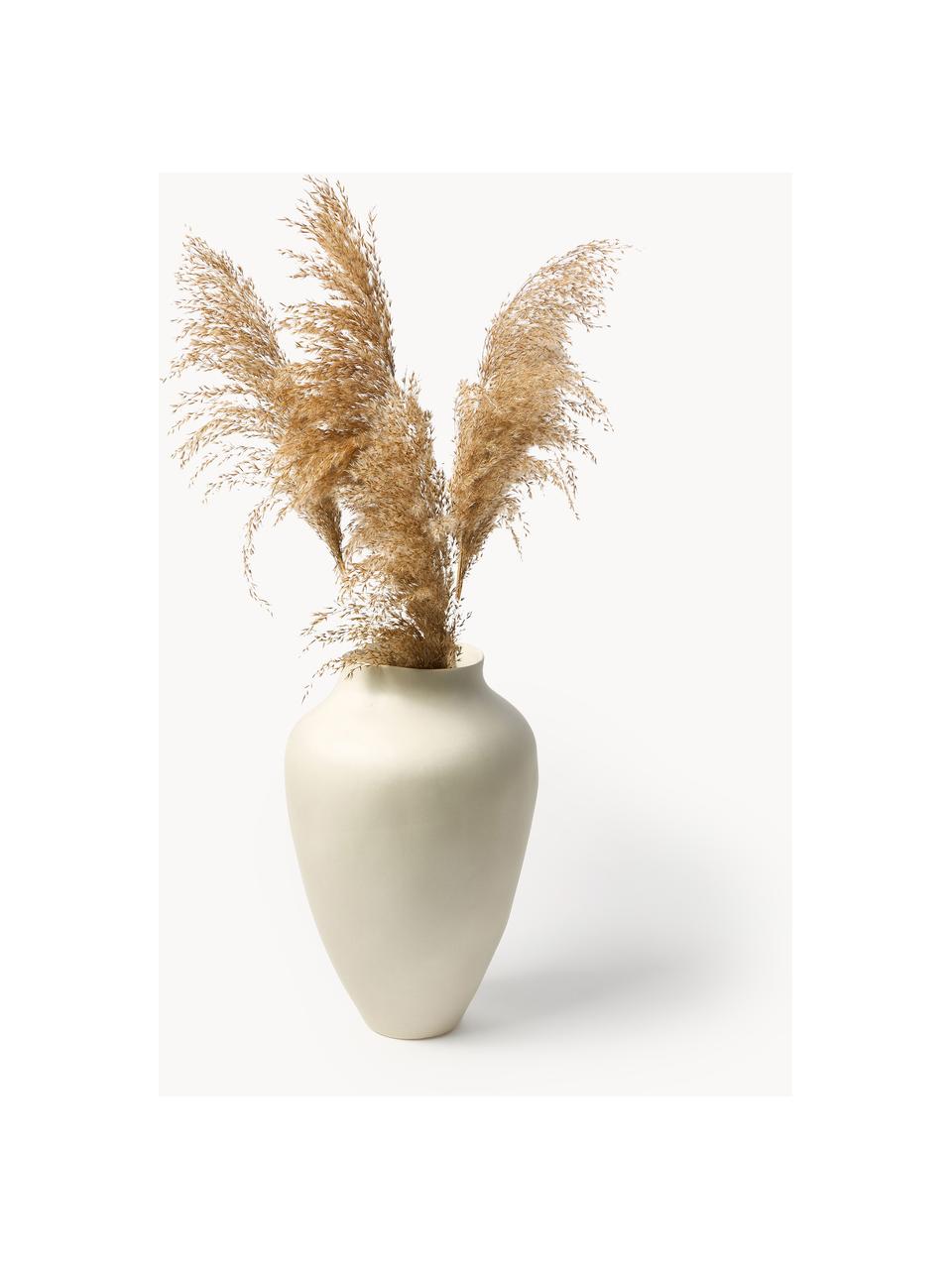 Vaso fatto a mano Latona, alt. 41 cm, Gres, Bianco crema opaco, Ø 27 x Alt. 41 cm