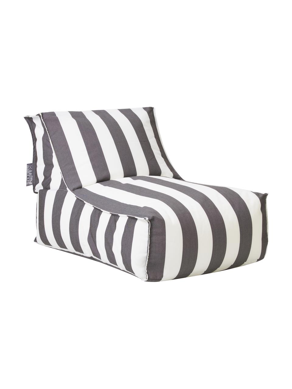 Puff tumbona para exterior Korfu, Tapizado: 100% polipropileno, recub, Gris antracita, blanco, An 94 x F 60 cm