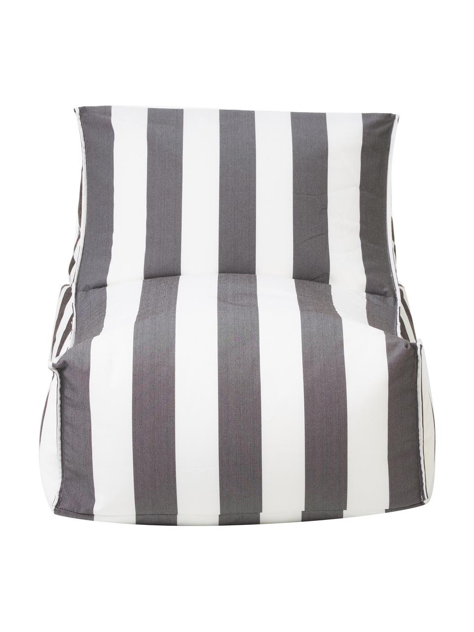 Outdoor zitzak Korfu, Bekleding: 100% polypropyleen, teflo, Antraciet, wit, B 94 x D 60 cm