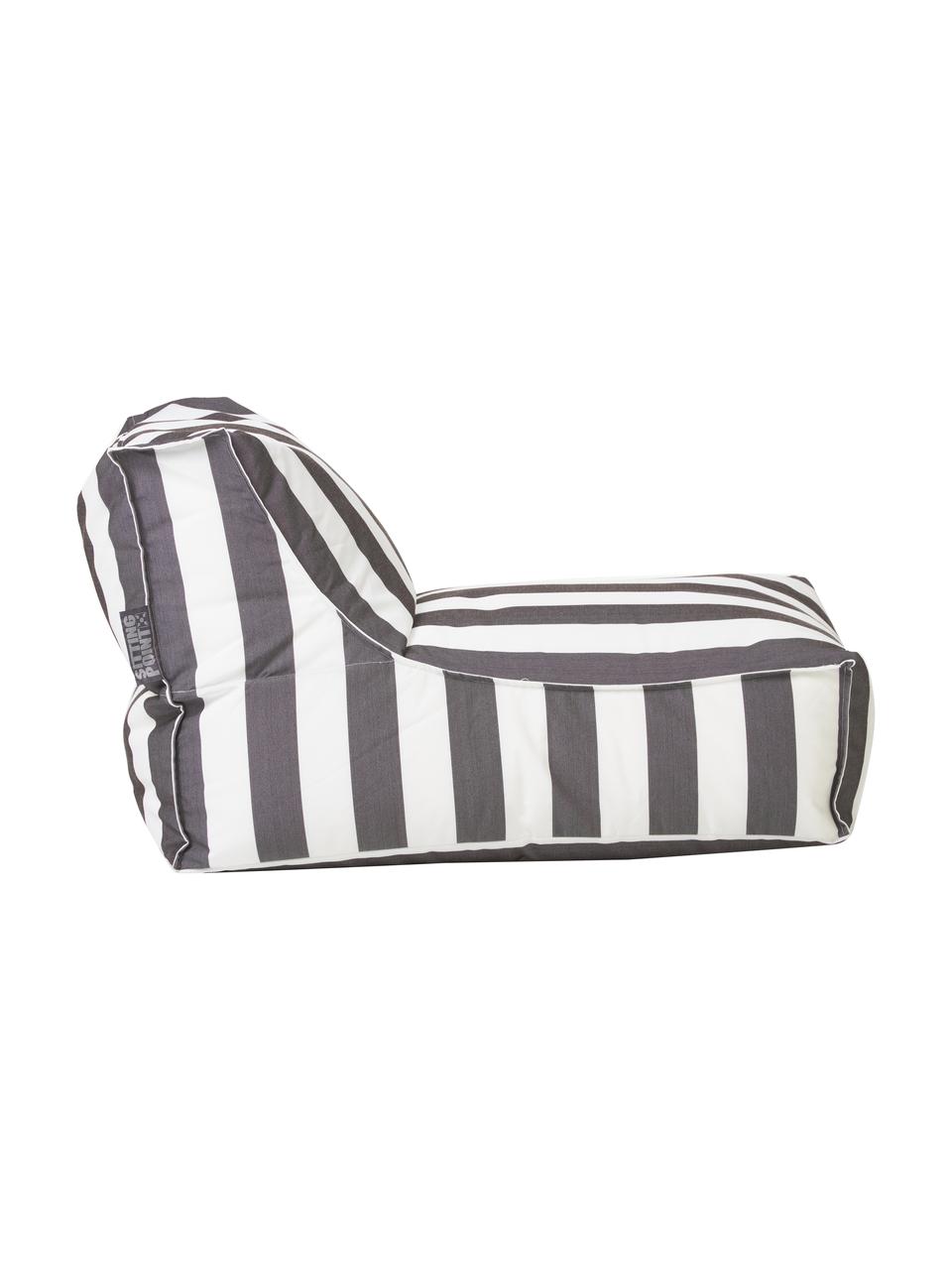 Puff tumbona para exterior Korfu, Tapizado: 100% polipropileno, recub, Gris antracita, blanco, An 94 x F 60 cm