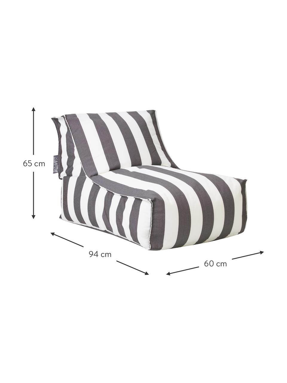 Exteriérový sedací vak Korfu, Antracitová, bílá, Š 94 cm, H 60 cm
