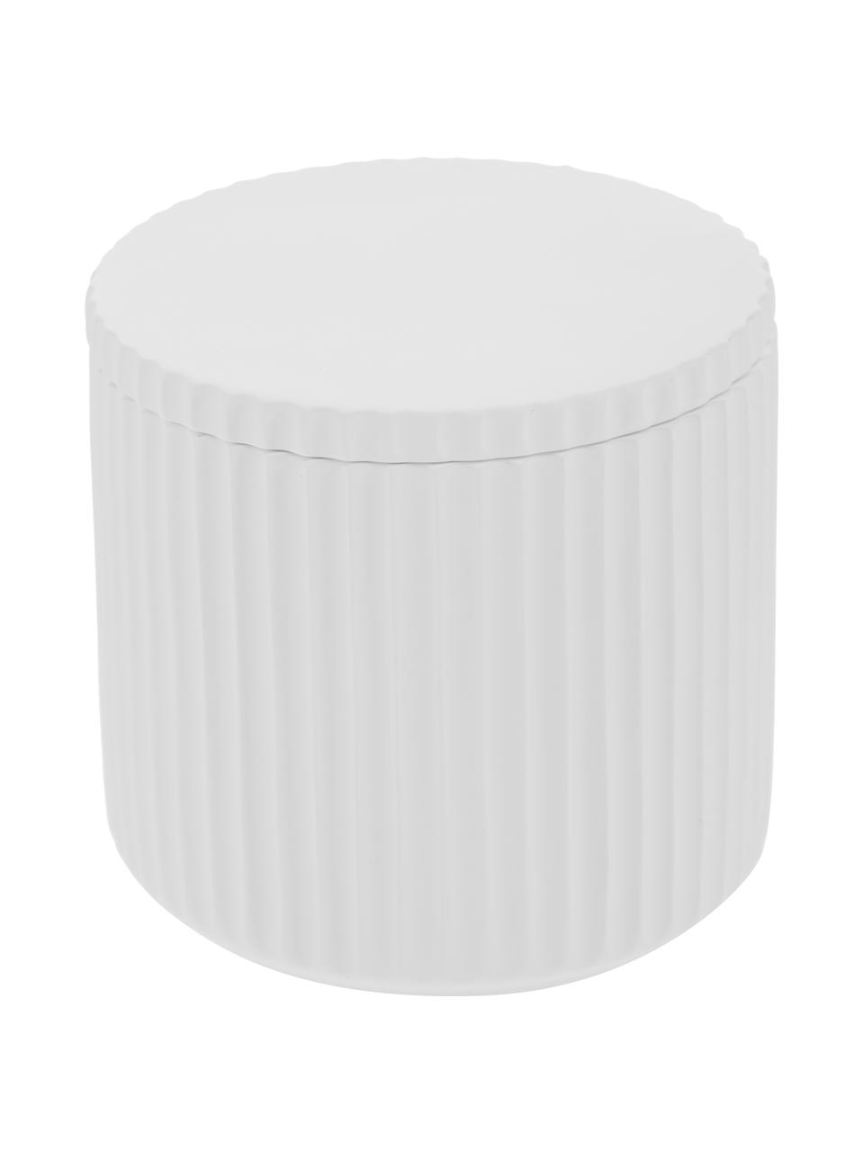 Caja decorativa Alessia, Porcelana, Blanco, Ø 9 x Al 9 cm