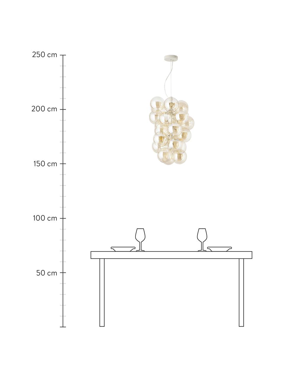 Suspension design en verre Bubbles, Couleur champagne, beige, Ø 41 x haut. 160 cm