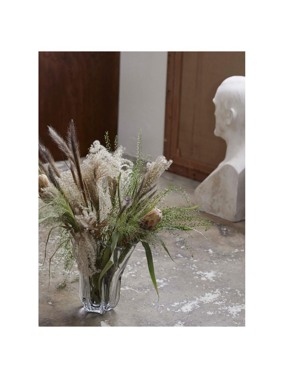 Skleněná váza Komnio, V 27 cm, Sklo, Transparentní, Ø 22 cm, V 27 cm