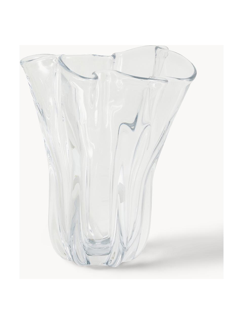 Glazen vaas Komnio, H 27 cm, Glas, Transparant, Ø 22 x H 27 cm