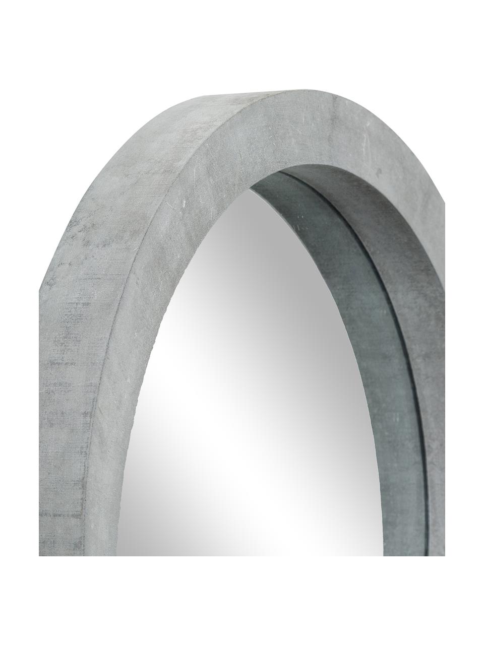 Komplet okrągłych luster ściennych z ramą o wyglądzie betonu Brest, 3 elem., Szary, Komplet z różnymi rozmiarami
