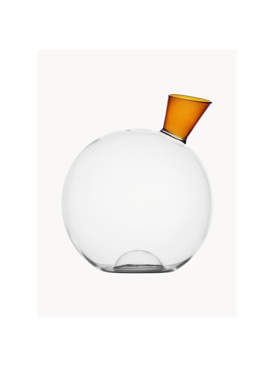 Caraffa fatta a mano Travasi, 1,9 L, Vetro borosilicato, Trasparente, arancione, 1,9 L