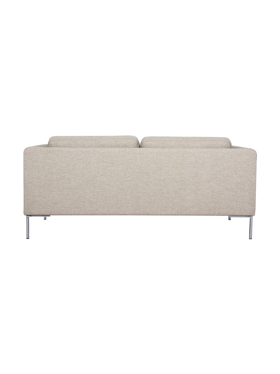 Sofa Emma (2-osobowa), Tapicerka: poliester 100 000 cykli w, Stelaż: lite drewno sosnowe, Nogi: metal galwanizowany, Beżowy, nogi: srebrny, S 194 x G 100 cm