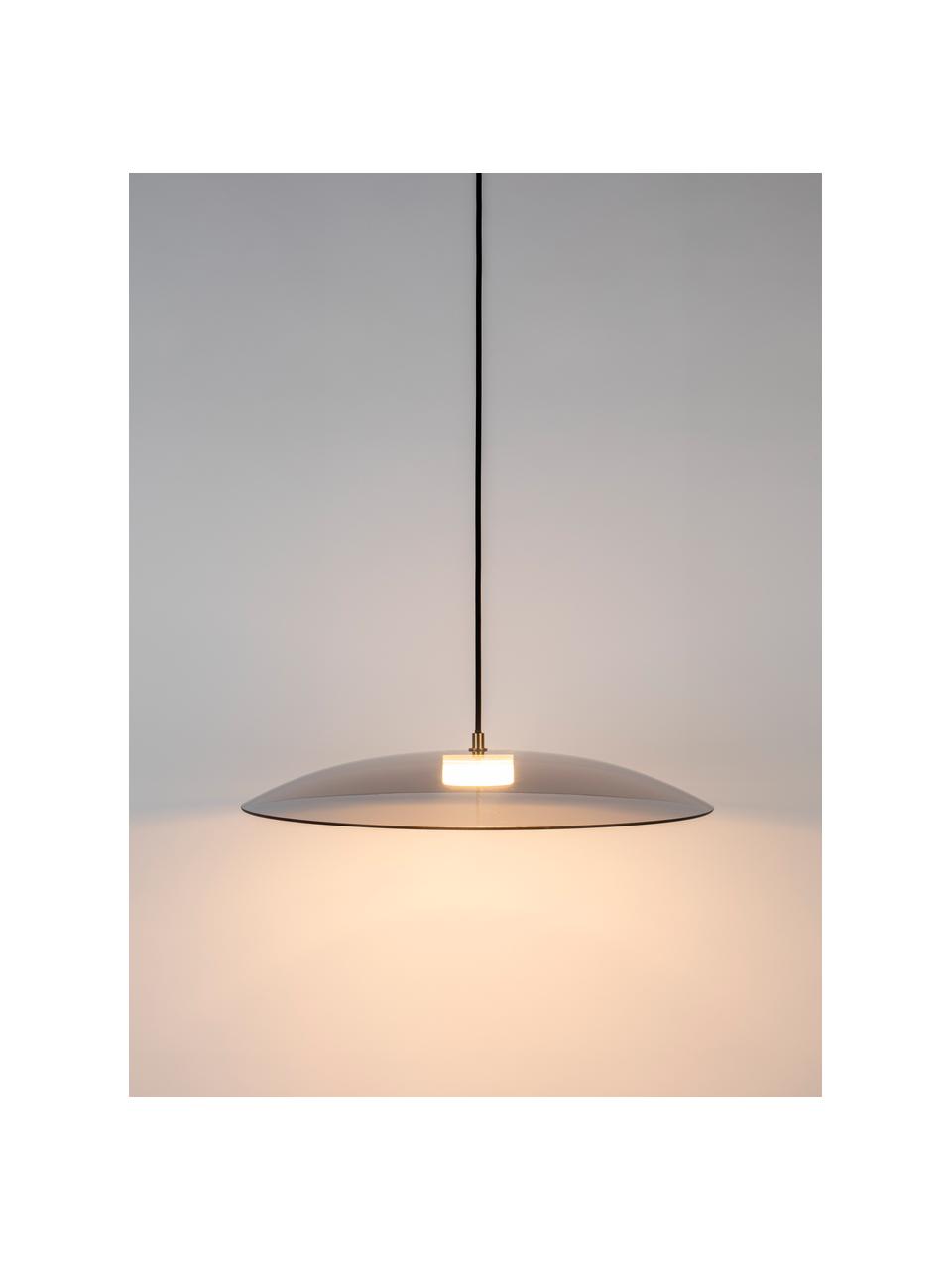 Dimmbare LED-Pendelleuchte Float aus Glas, Lampenschirm: Glas, Baldachin: Metall, beschichtet, Goldfarben, Transparent, Ø 50 x H 7 cm