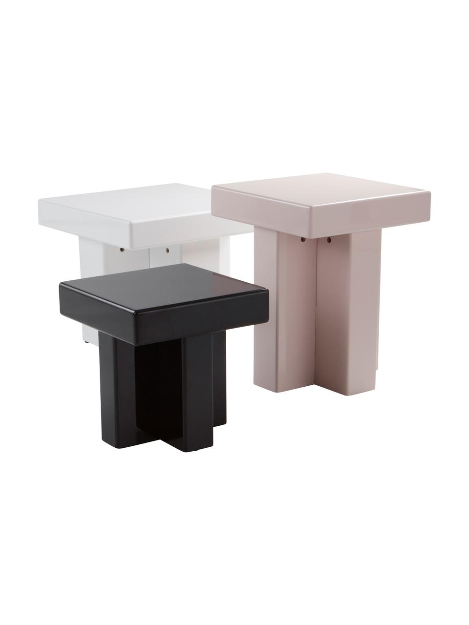 Tavolino Crozz, Pannello di fibra a media densità (MDF) laccato, Rosa, Larg. 50 x Alt. 48 cm