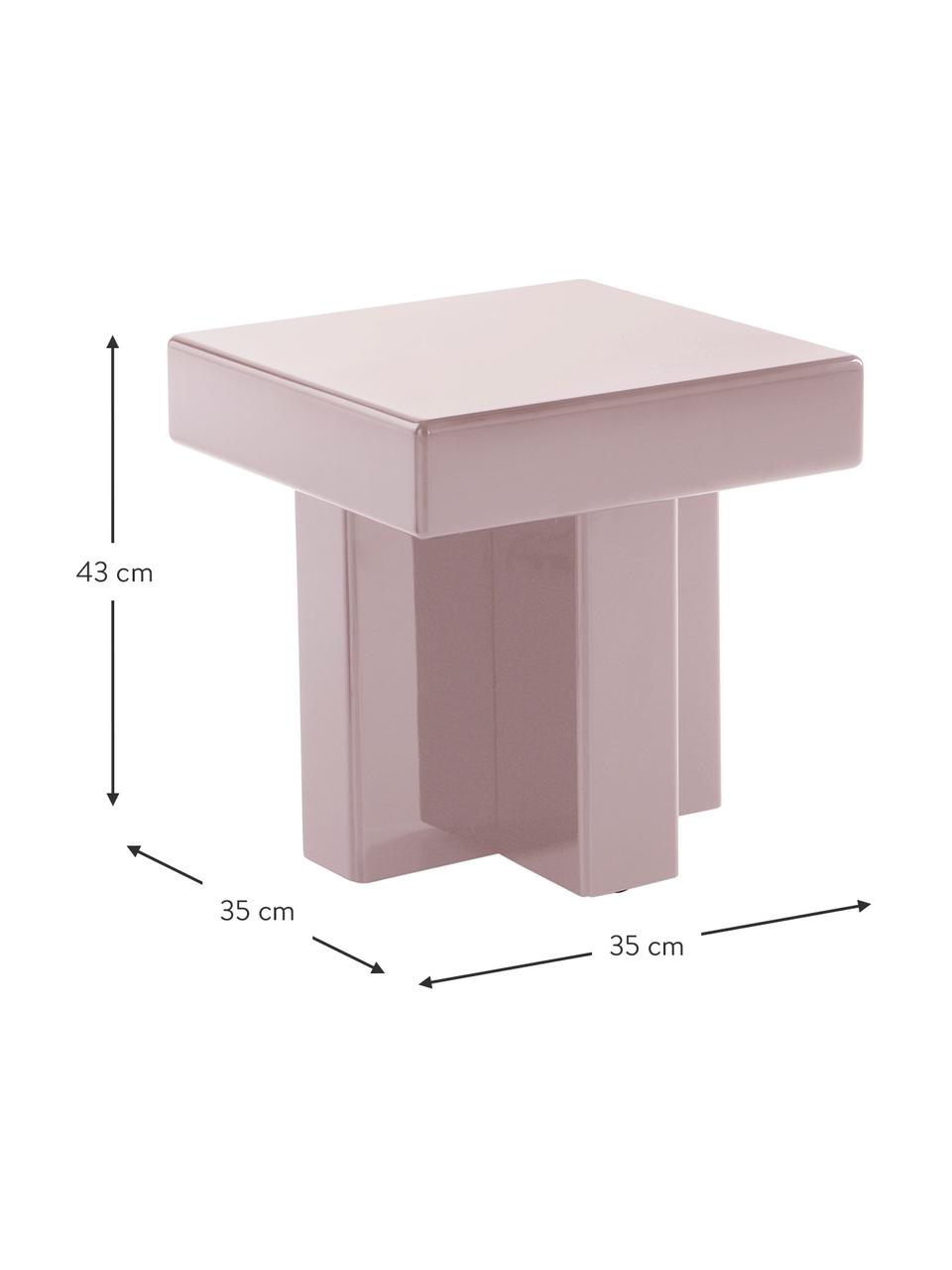 Mesa auxiliar Crozz, Tablero de fibras de densidad media (MDF) pintado, Rosa, B 50 x H 48 cm