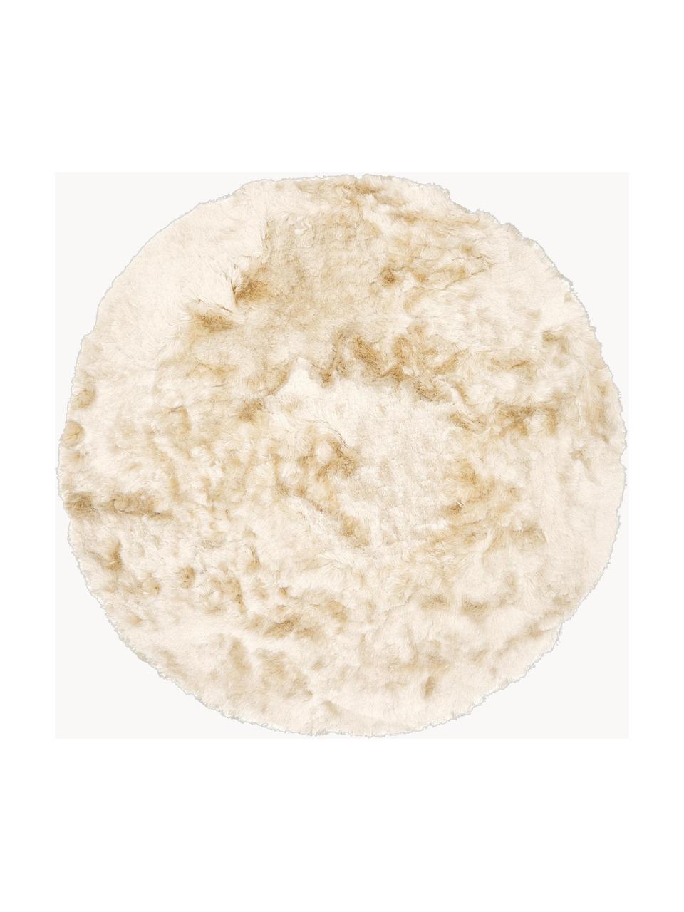 Tapis rond shaggy blanc crème Jimmy, Ivoire, Ø 120 cm (taille S)