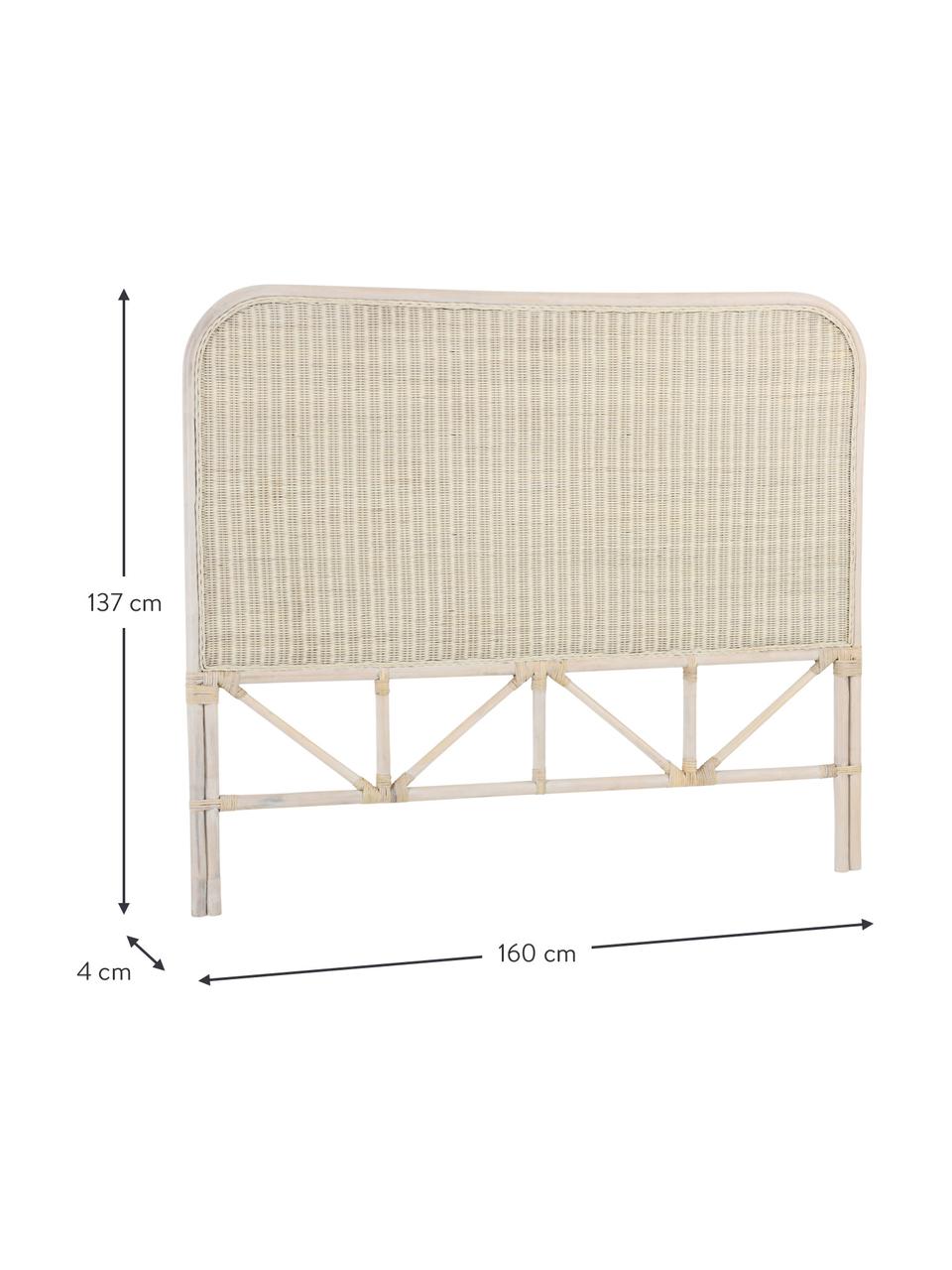 Rotan hoofdeinde Helen, Rotan, Beige, B 160 cm x H 137 cm