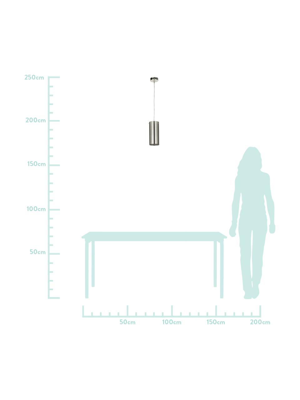 Kleine Pendelleuchte Storm aus verchromten Glas, Lampenschirm: Glas, beschichtet, Lampenschirm: Silbergrau, transparent<br>Befestigung und Baldachin: Nickel, Ø 12 x H 27 cm