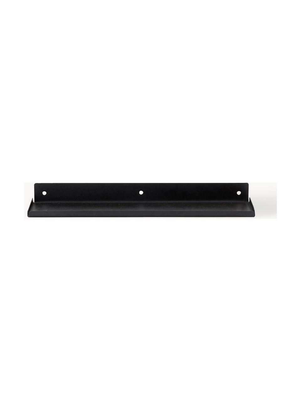 Kovová nástěnná police Ledge, Potažený kov, Černá, Š 43 cm, V 4 cm