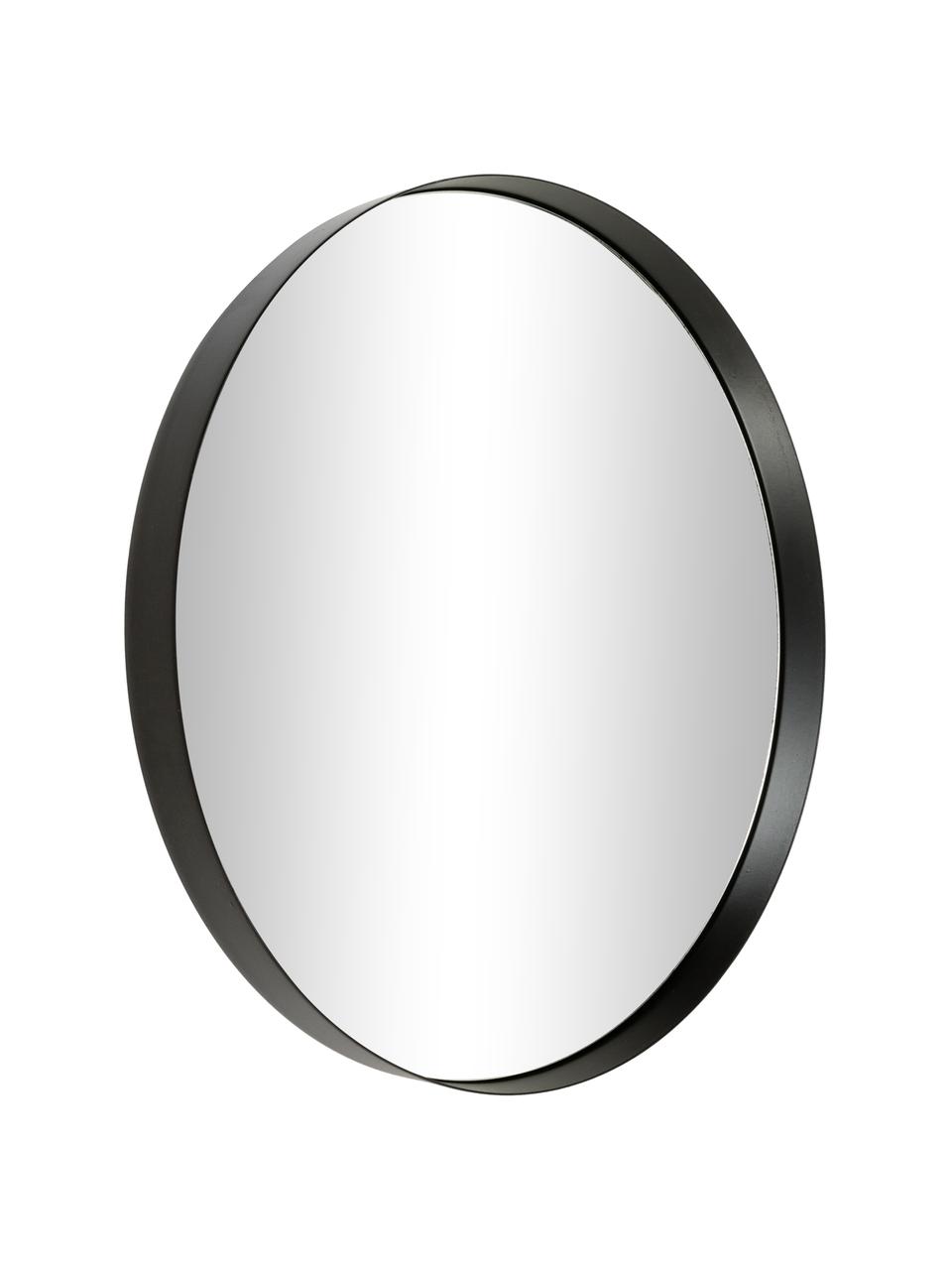 Kulaté nástěnné zrcadlo s kovovým rámem Metal, Černá, Ø 30 cm