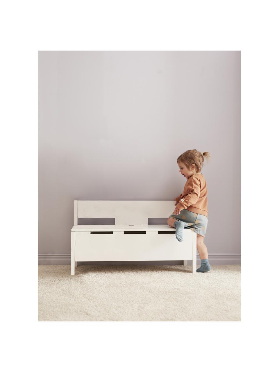 Banc avec rangement Star, MDF, bois de pin, Blanc, larg. 85 x haut. 34 cm