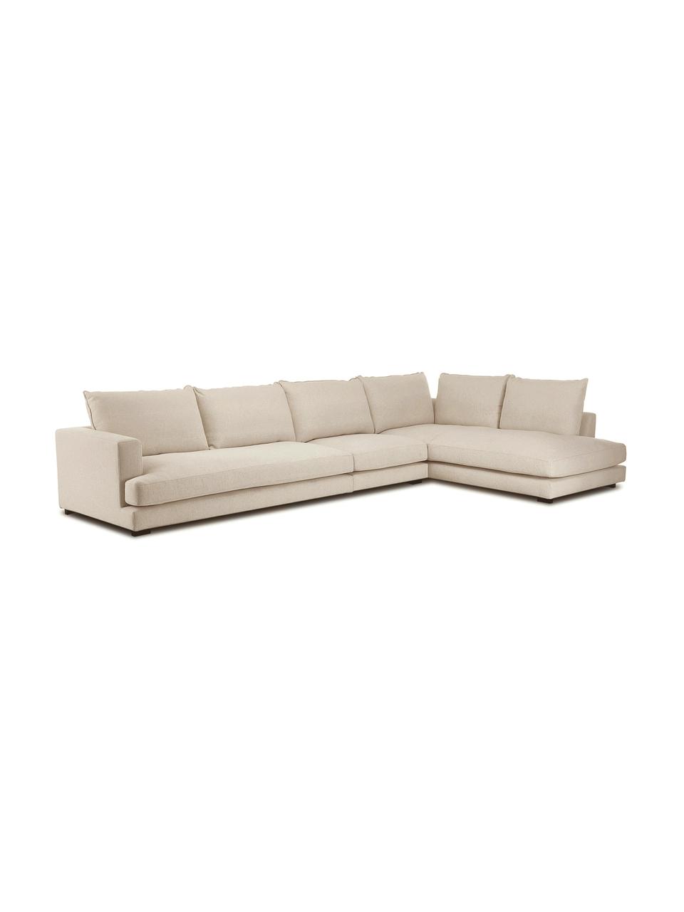 Sofá rinconera grande Tribeca, Tapizado: poliéster Alta resistenci, Estructura: madera de pino maciza, Patas: madera de haya maciza pin, Tejido beige oscuro, An 405 x F 228 cm, chaise longue derecha