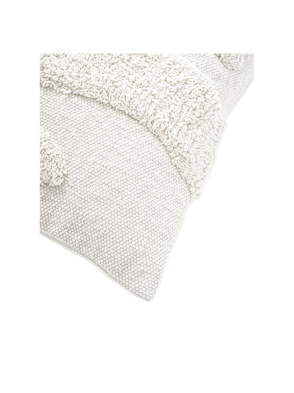 Poszewka na poduszkę w stylu boho Laerke, 100% bawełna z certyfikatem BCI, Kremowobiały, S 45 x D 45 cm