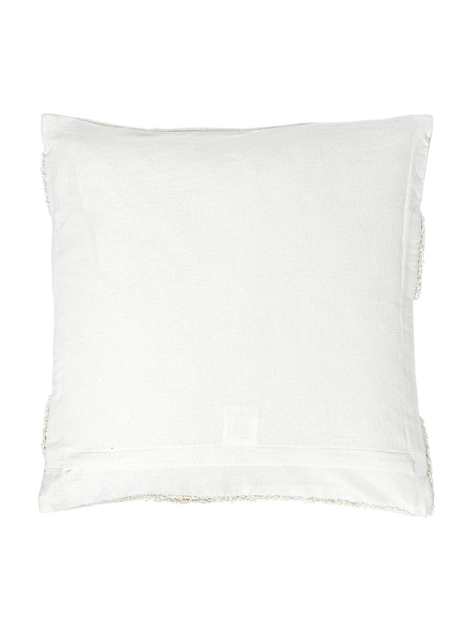 Kissenhülle Gabriel mit getufteten Verzierungen, 100 % Baumwolle, Cremeweiss, B 45 x L 45 cm