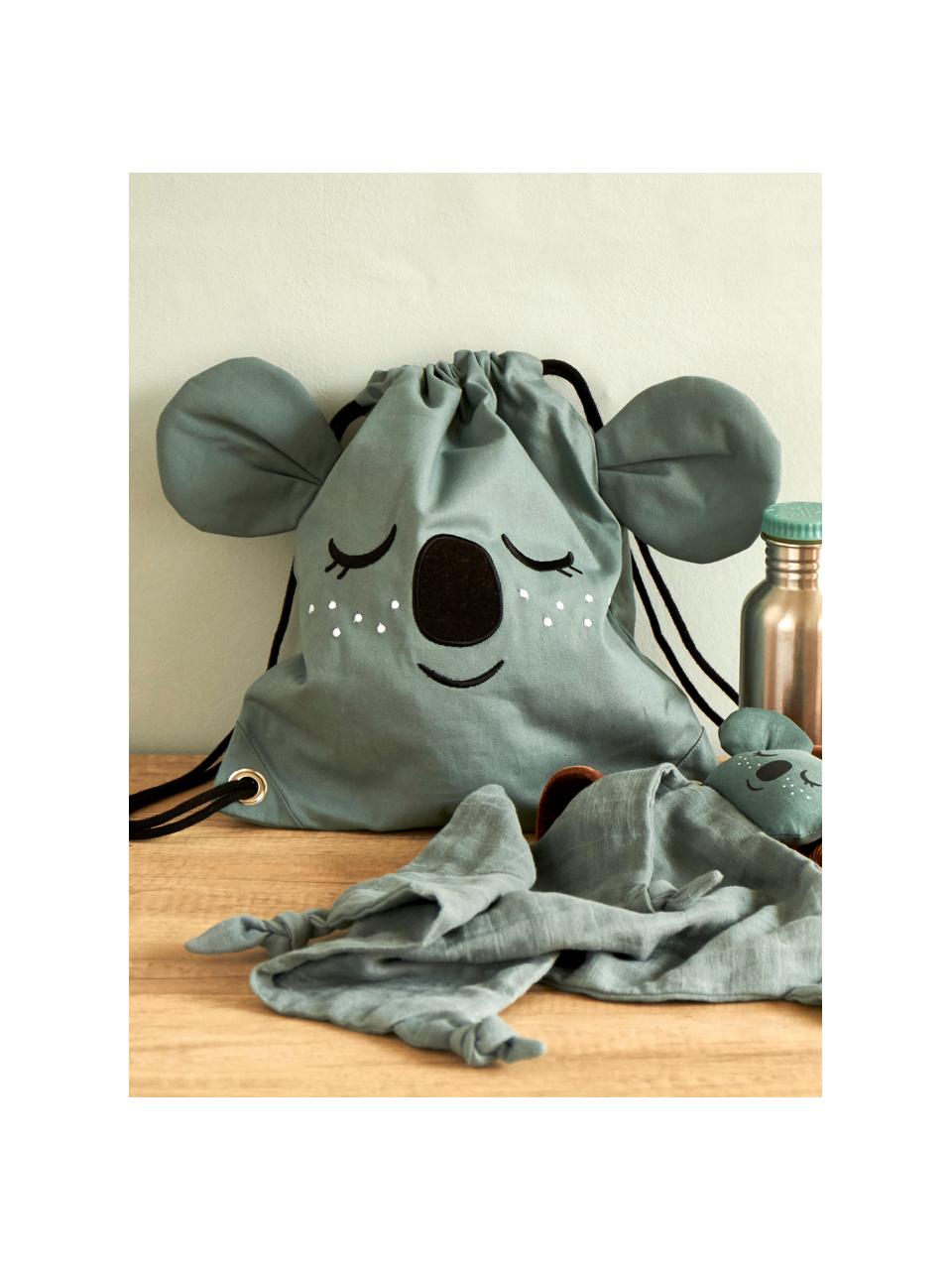 Sac à dos pour enfant Koala, 100 % coton bio, certifié GOTS, Bleu-gris, larg. 30 x haut. 35 cm
