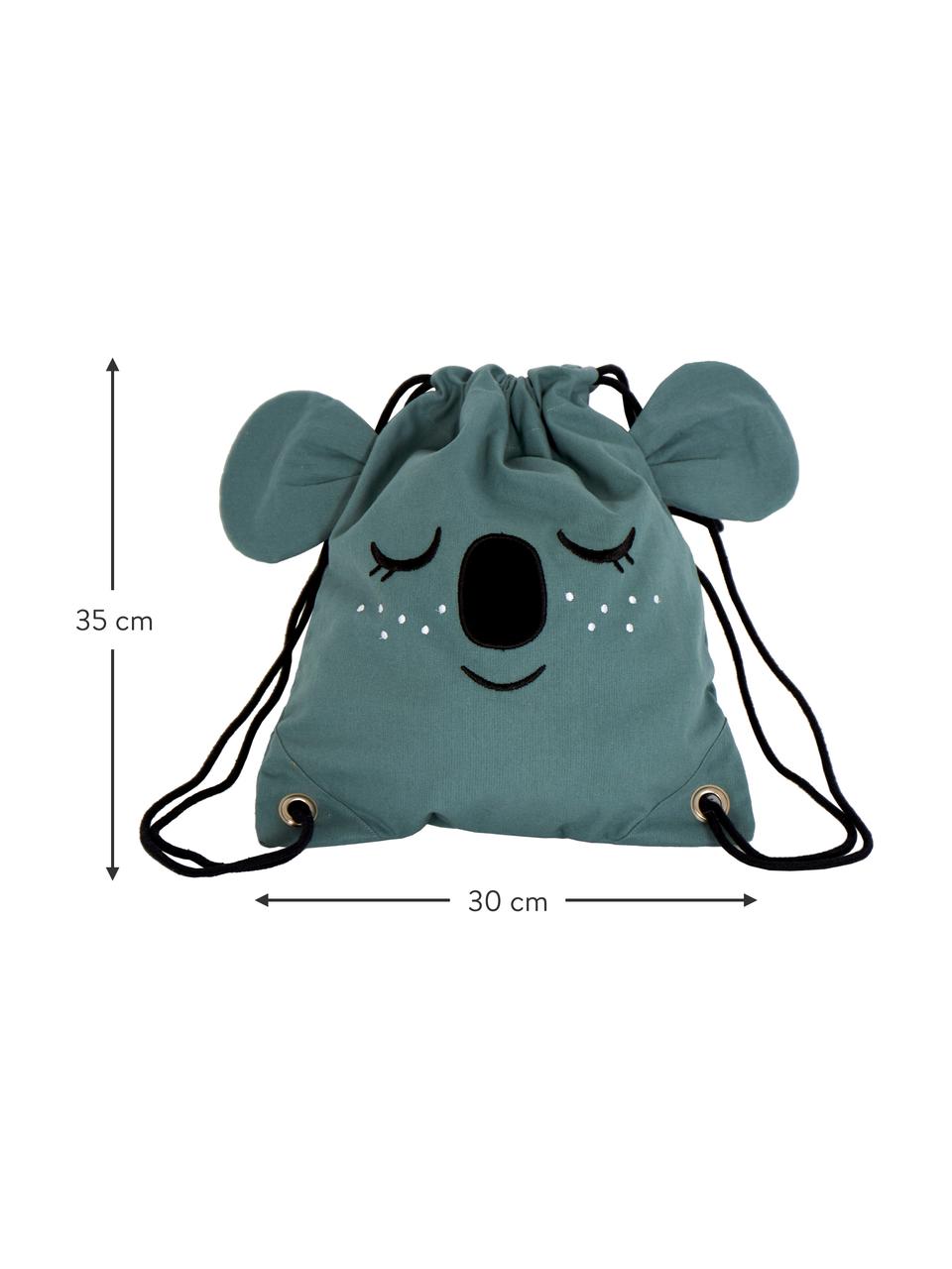 Sac à dos pour enfant Koala, 100 % coton bio, certifié GOTS, Bleu-gris, larg. 30 x haut. 35 cm