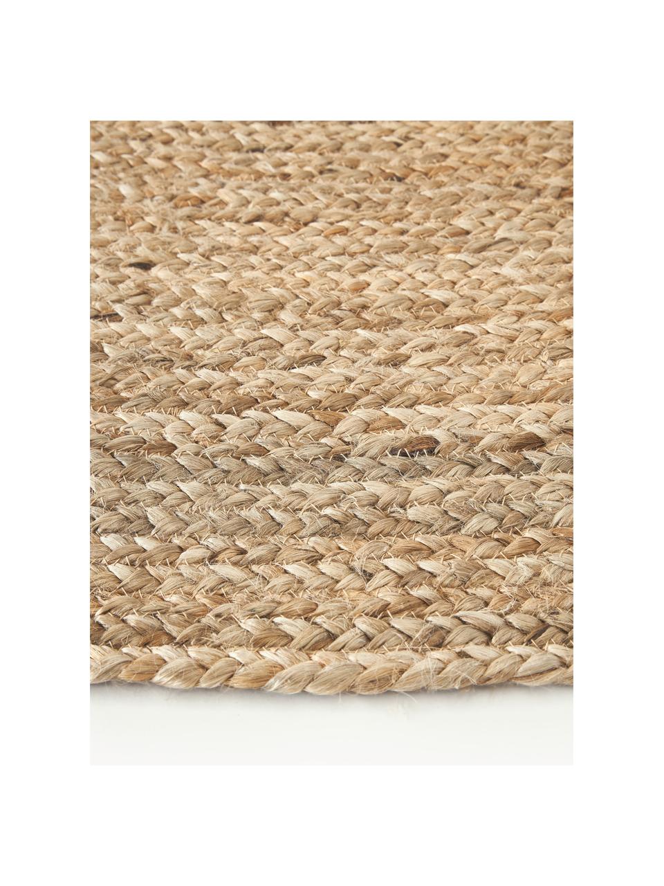 Runder Jute-Teppich Sharmila, handgefertigt, 100 % Jute, Braun, Ø 100 cm (Grösse XS)