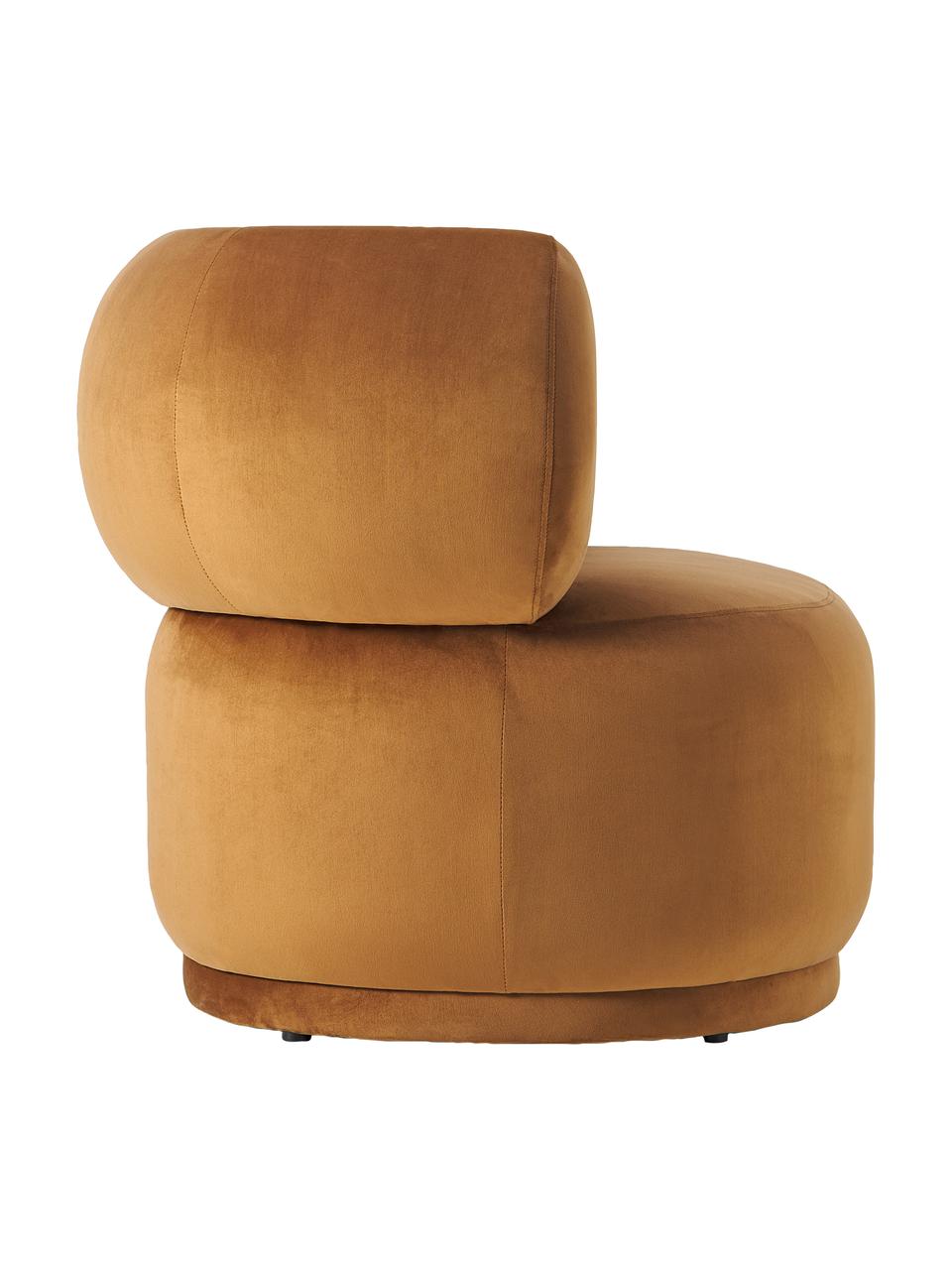 Poltrona in velluto Cori, Rivestimento: 100% poliestere (velluto), Rivestimento: schiuma, Struttura: legno di eucalipto, Velluto carmello, Larg. 100 x Alt. 84 cm