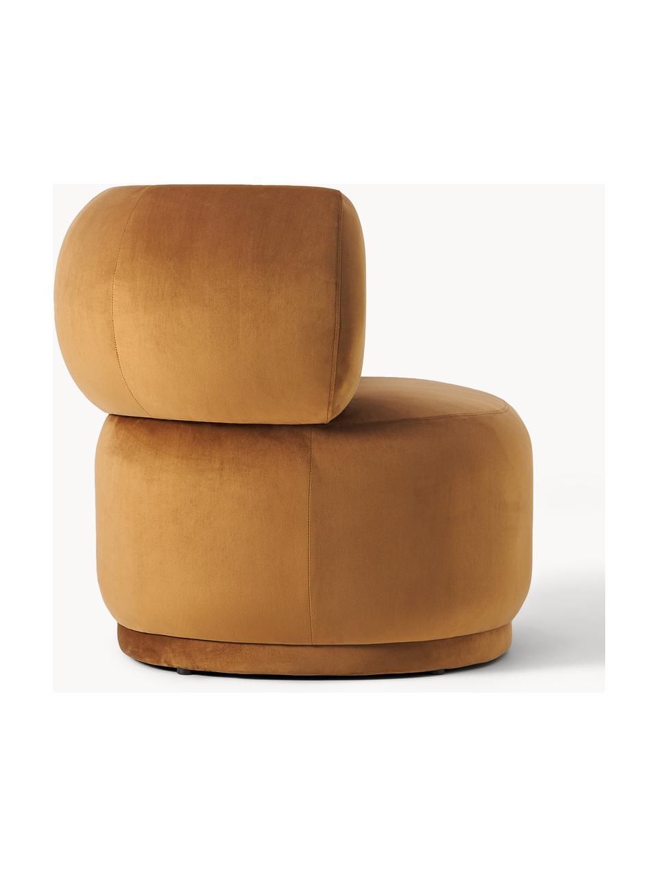 Sillón de terciopelo Cori, Tapizado: 100% poliéster, Estructura: madera de eucalipto, Terciopelo marrón claro, An 100 x Al 84 cm