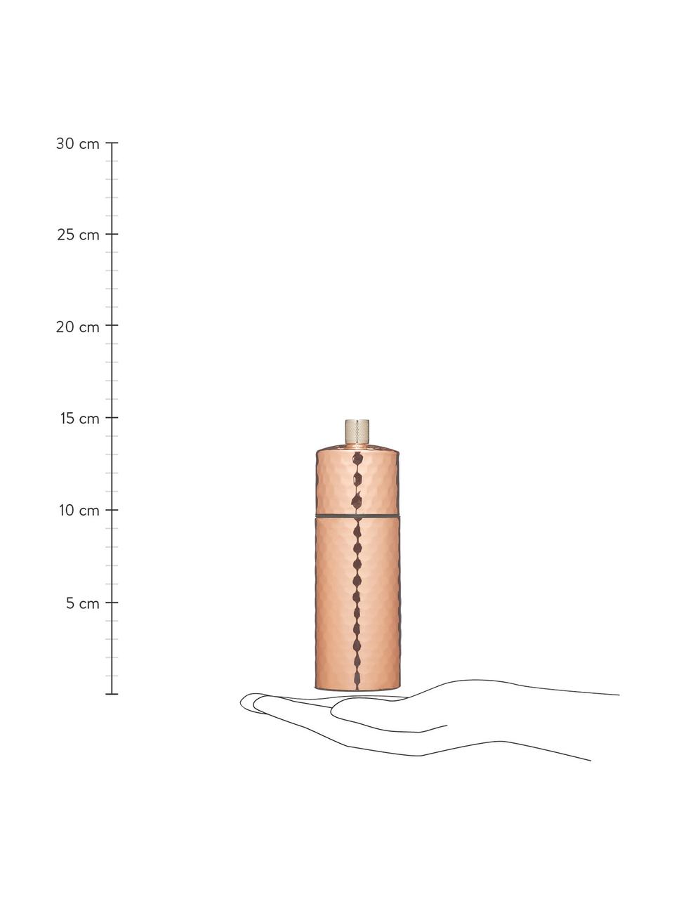 Salzmühle Luna in Kupfer, Gehäuse: Kupfer, Mahlwerk: Keramik, Kupfer, Ø 5 x H 15 cm