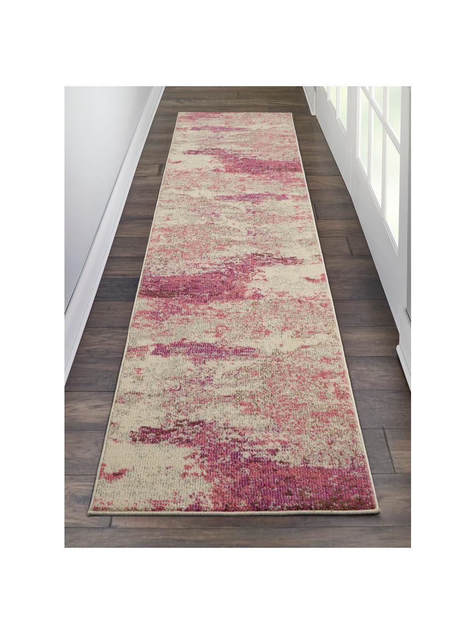 Design Läufer Celestial in Rosa-Beige, Flor: 100% Polypropylen, Beige, Rosa, 60 x 180 cm