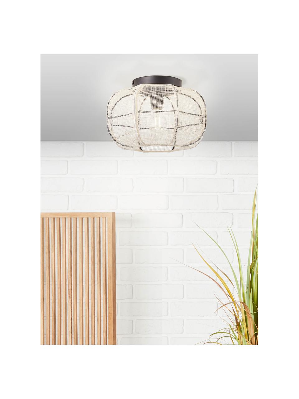 Lampa sufitowa w stylu boho Tanah, Beżowy, czarny, Ø 33 x W 22 cm