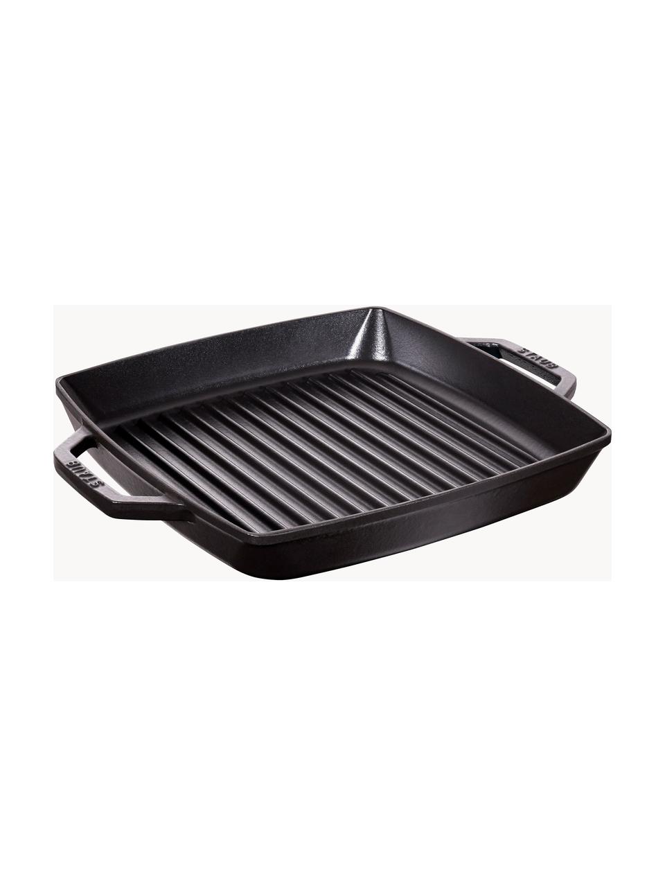 Čtvercová grilovací pánev American Grill, Smaltovaná litina, Černá, Š 35 cm, V 4 cm