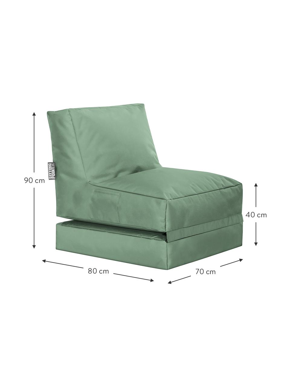 Chauffeuse convertible de jardin Pop Up, Vert sauge, larg. 70 x prof. 90 cm
