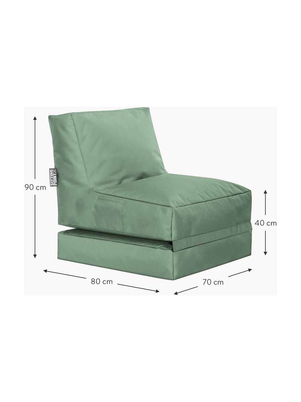Garten-Loungesessel Pop Up mit Liegefunktion, Bezug: 100% Polyester Innenseite, Webstoff Salbeigrün, B 70 x T 90 cm