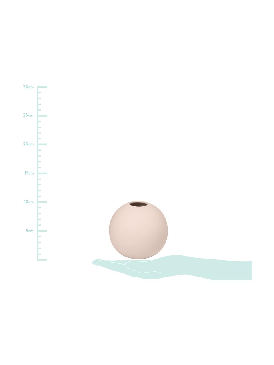 Handgemaakte bollen vaas Ball, Keramiek, Roze, Ø 10 x H 10 cm