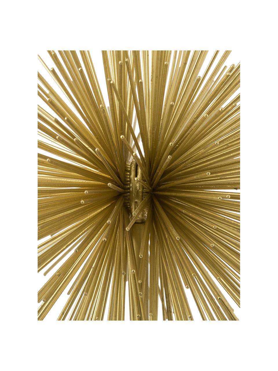 Deko-Objekt Marball mit Marmorfuß, Aufsatz: Metall, Fuß: Marmor, Unterseite: Filz, Goldfarben, Weiß, marmoriert, H 30 cm