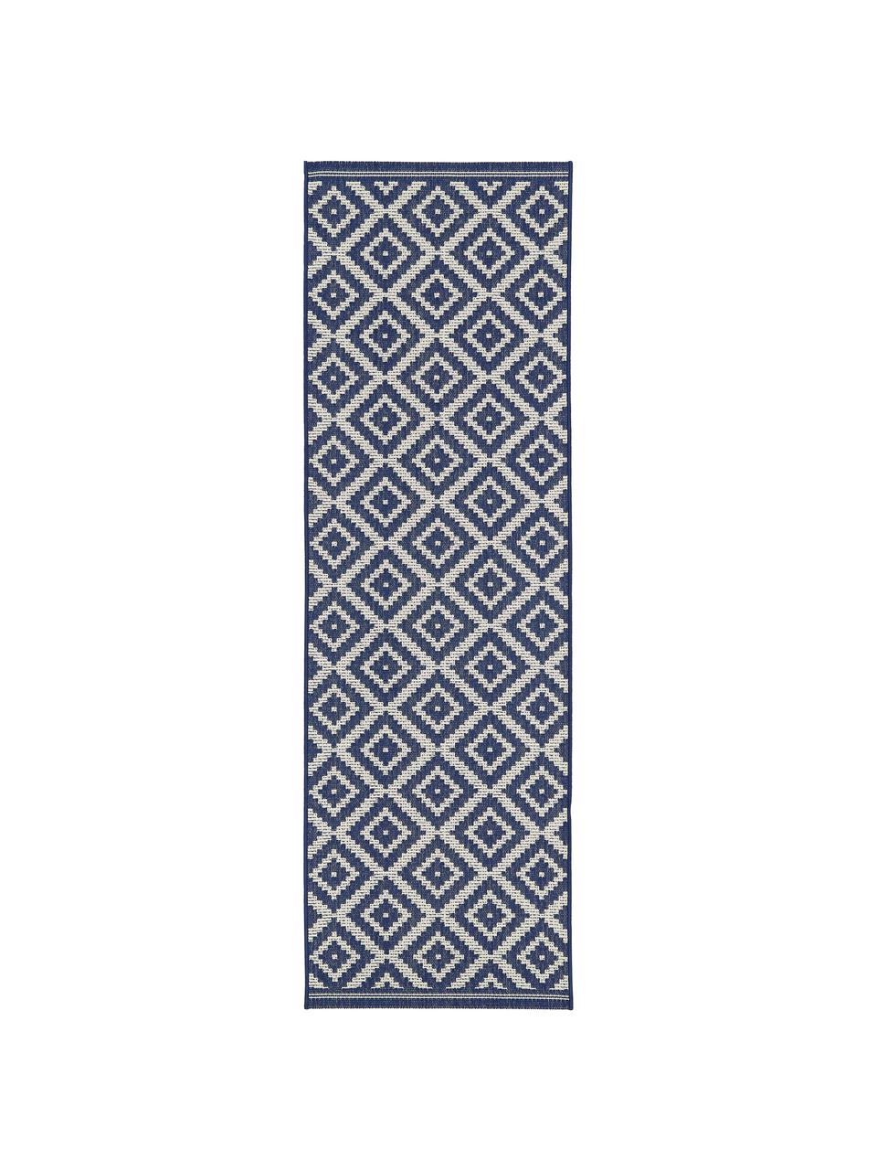 Tapis d'entrée intérieur-extérieur Miami, Blanc crème, bleu