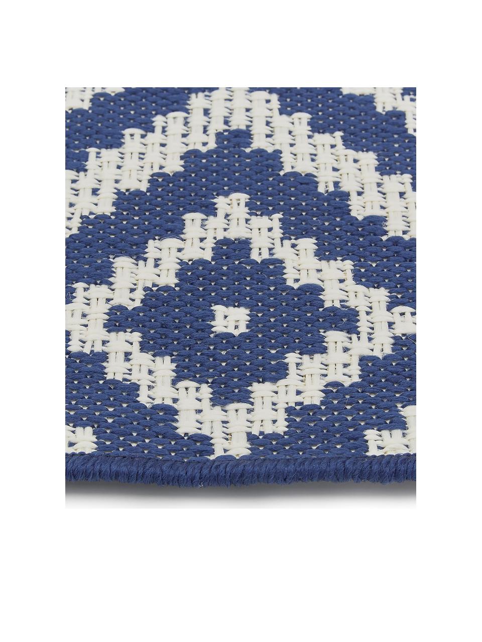 Tapis d'entrée intérieur-extérieur Miami, Blanc crème, bleu