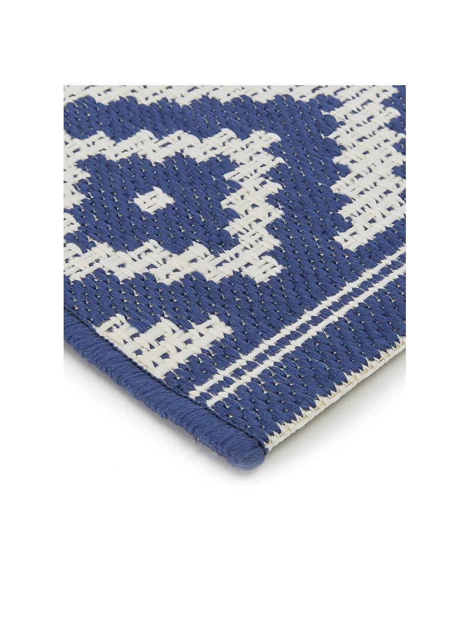 Tapis d'entrée intérieur-extérieur Miami, Blanc crème, bleu