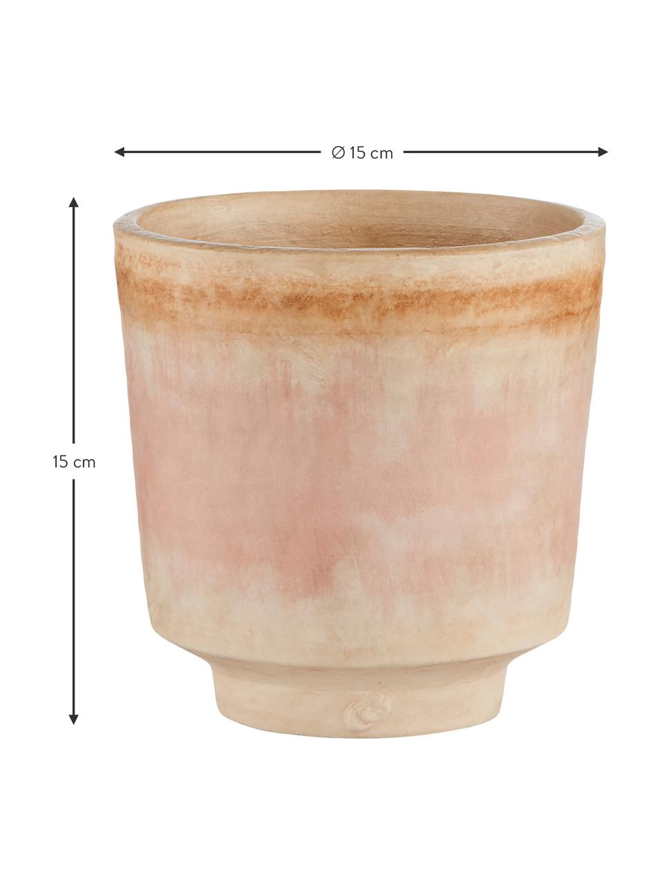 Portavaso in ceramica fatto a mano Asina, Ceramica, Arancione, beige, Ø 15 x Alt. 15 cm