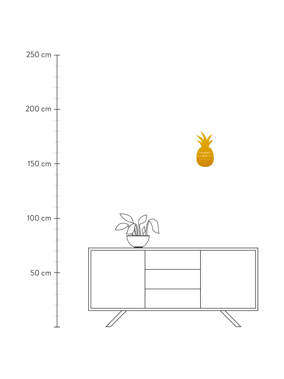 Wandleuchte Pineapple, Metall, pulverbeschichtet, Ockergelb, B 17 x H 33 cm