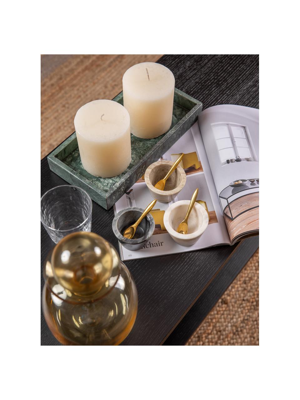 Bols à trempette en marbre Janina, 6 élém., Beige, noir, blanc, marbré, Ø 8 x haut. 5 cm