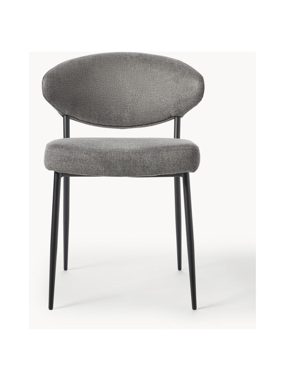 Čalúnená stolička Adele, 2 ks, Sivá, Š 54 x H 57 cm