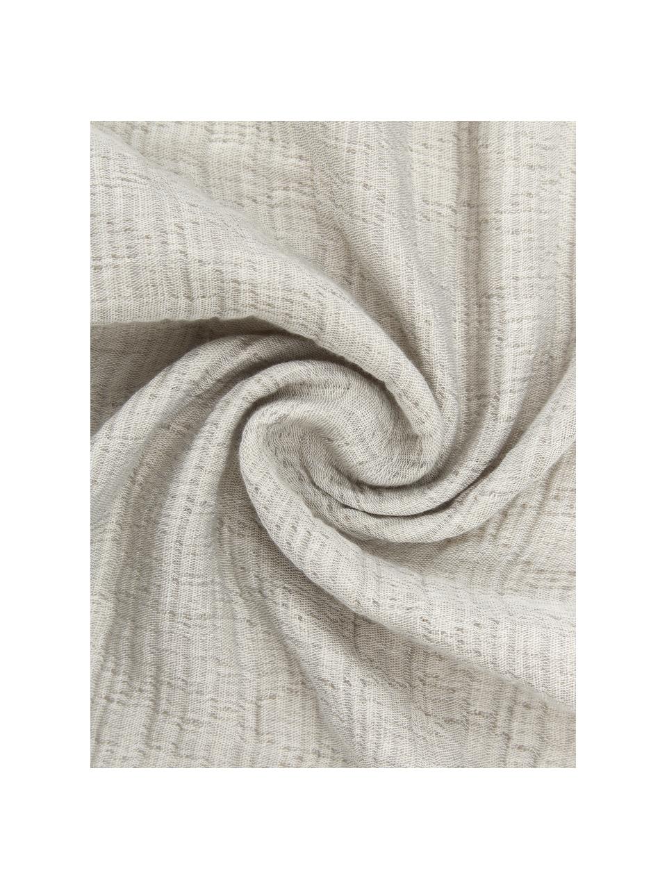 Tagesdecke Liv aus weichem Baumwollmusselin, 100 % Baumwolle, Hellgrau, Beige, B 260 x L 260 cm (für Betten bis 200 x 200 cm)