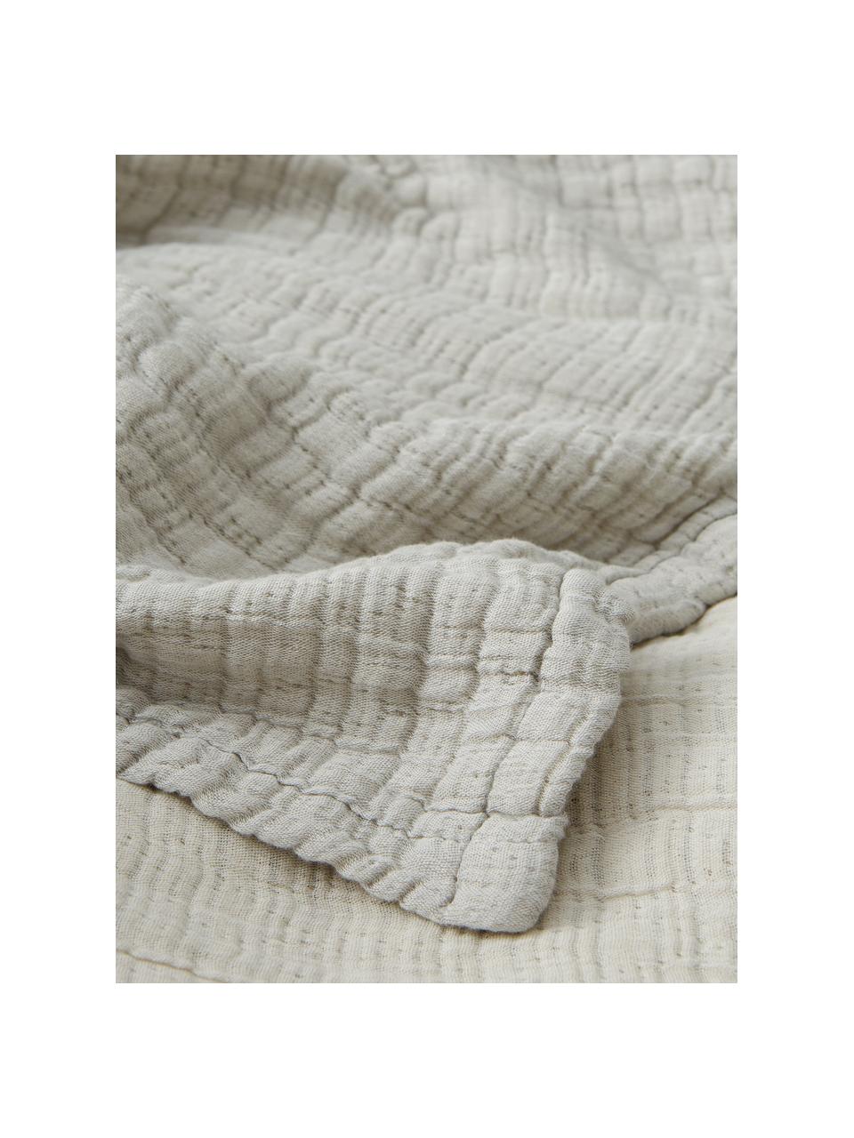 Prehoz z mäkkého bavlneného mušelínu Liv, 100 %  bavlna, Svetlosivá, béžová, Š 260 x D 260 cm (pre postele do 200 x 200 cm)
