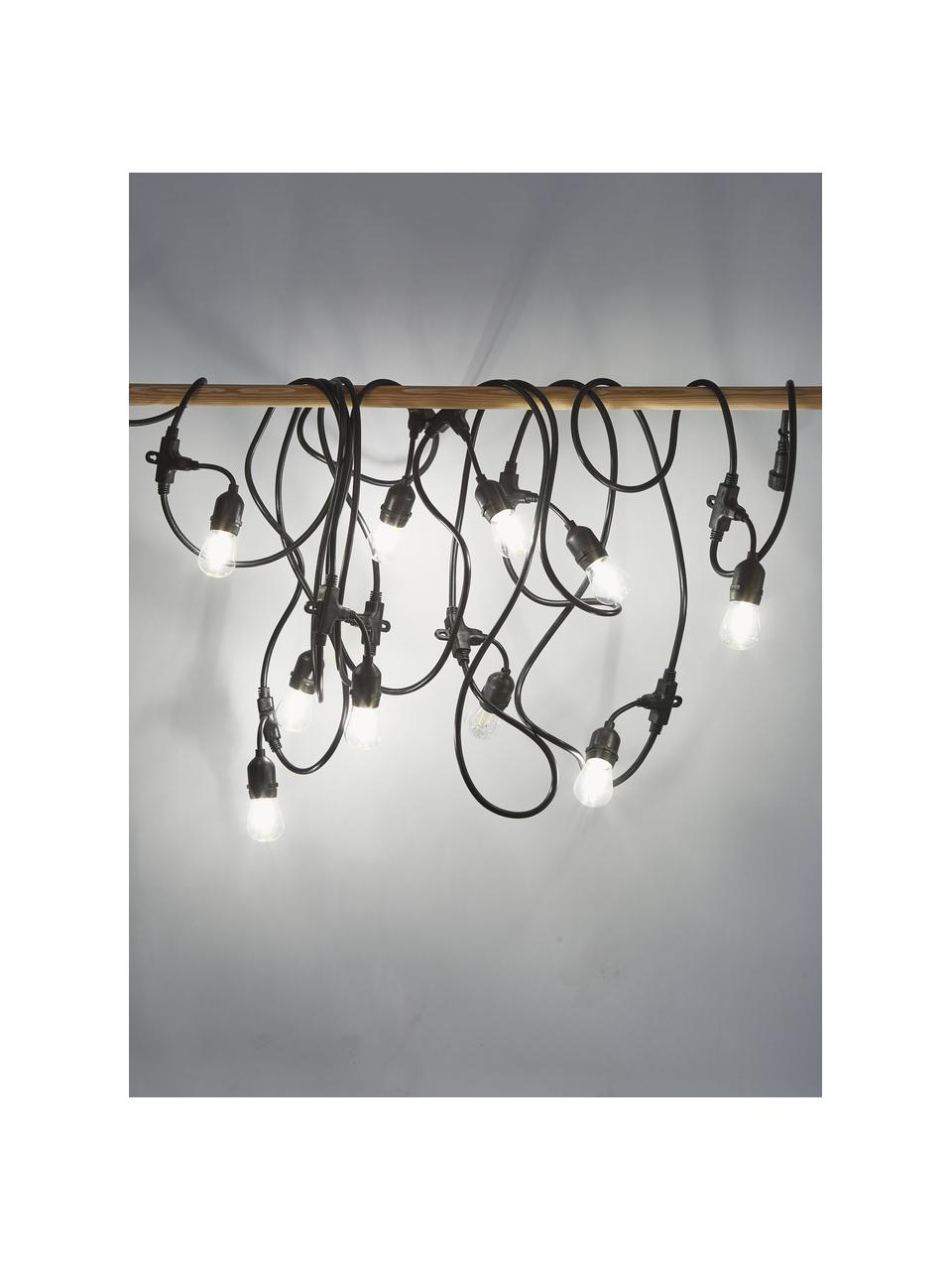 Outdoor LED lichtslinger Joy, Lampions: kunststof, Zwart, L 1000 cm