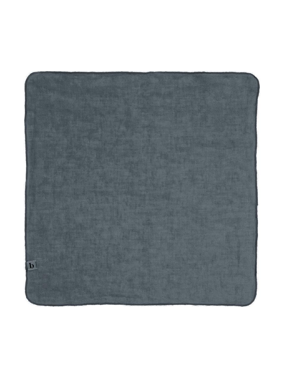 Serviettes de table en lin Gracie, 2 pièces, 100 % lin, Bleu foncé, larg. 45 x long. 45 cm